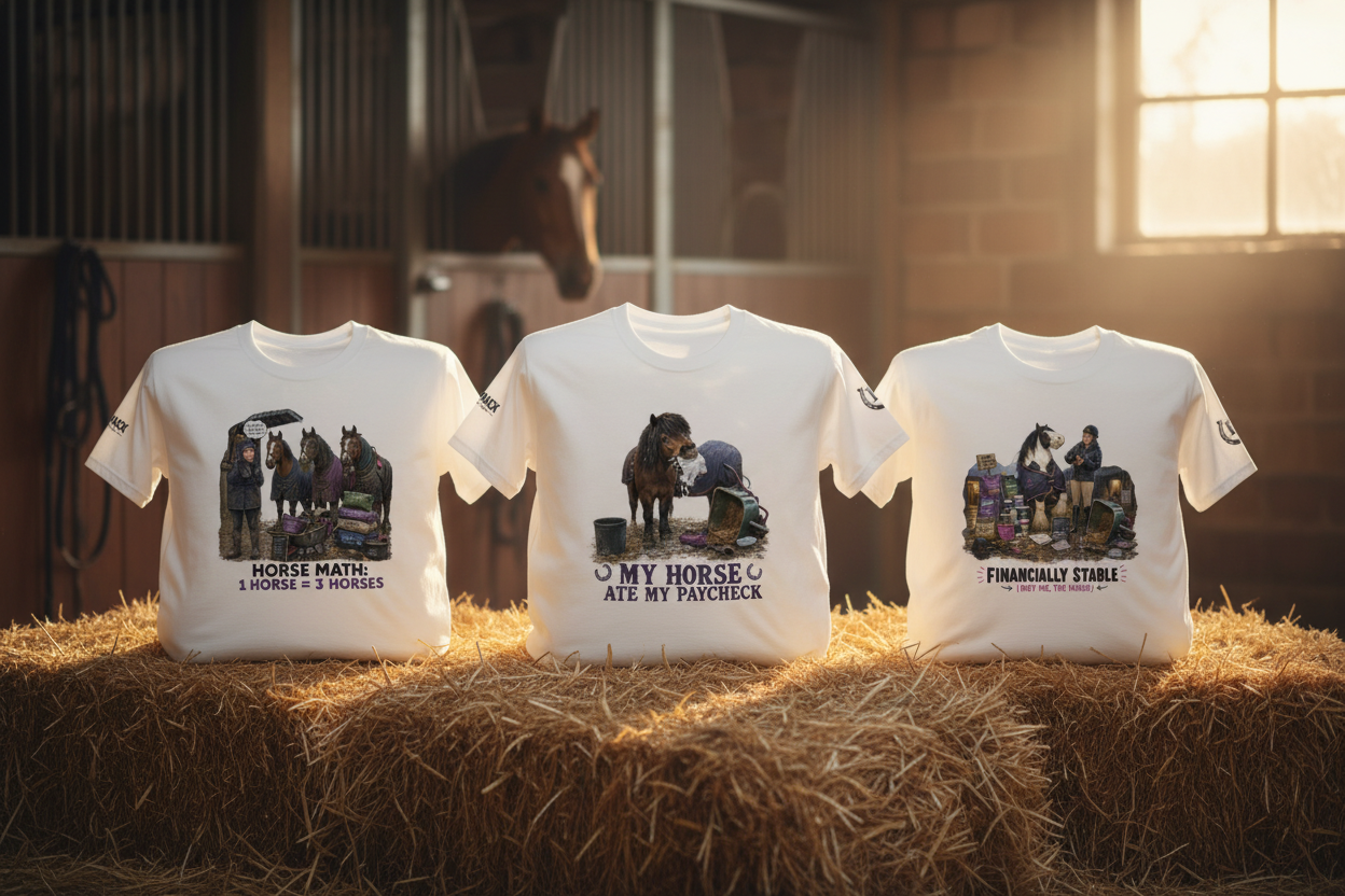 HorseHack Tees on Hay Bales
