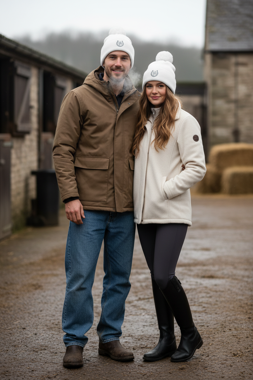 The Paddock Pom Beanie - Duo Lifestyle Shot